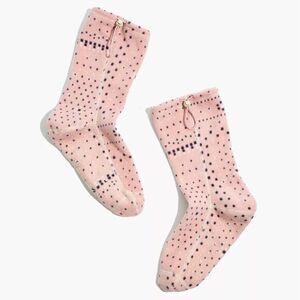 ‎Madewell pink fleece Slipper Socks (L-XL)